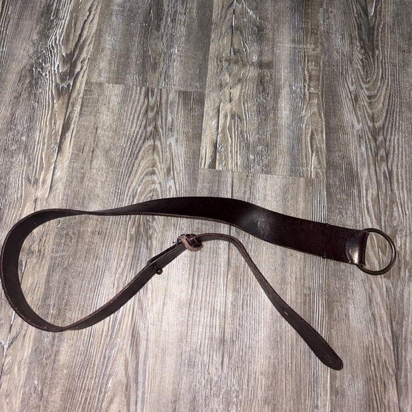 Abercrombie & Fitch Accessories - Abercrombie & Fitch Dark Brown Leather Double-Ring Belt